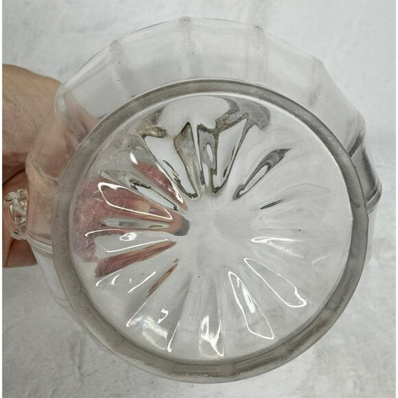 Antique Victorian Glass Pitcher With Ornate Metal Lid & Handle - Picture 10 of 11